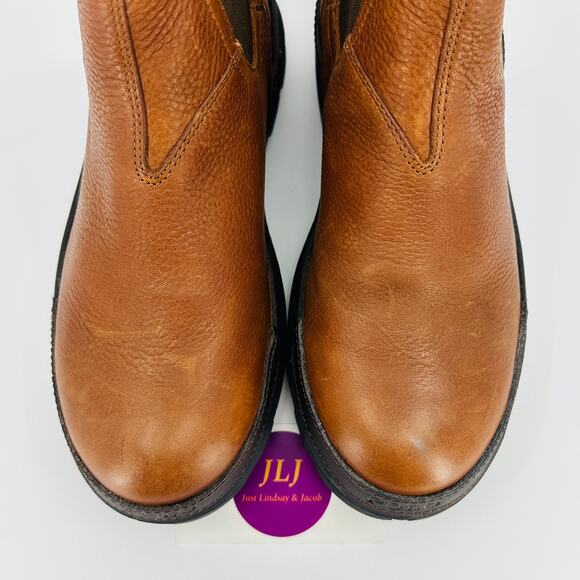 Polo Ralph Lauren Men's Oslo Brown Tumbled Leather Lug Chelsea Boots Size 7D - Picture 4 of 11